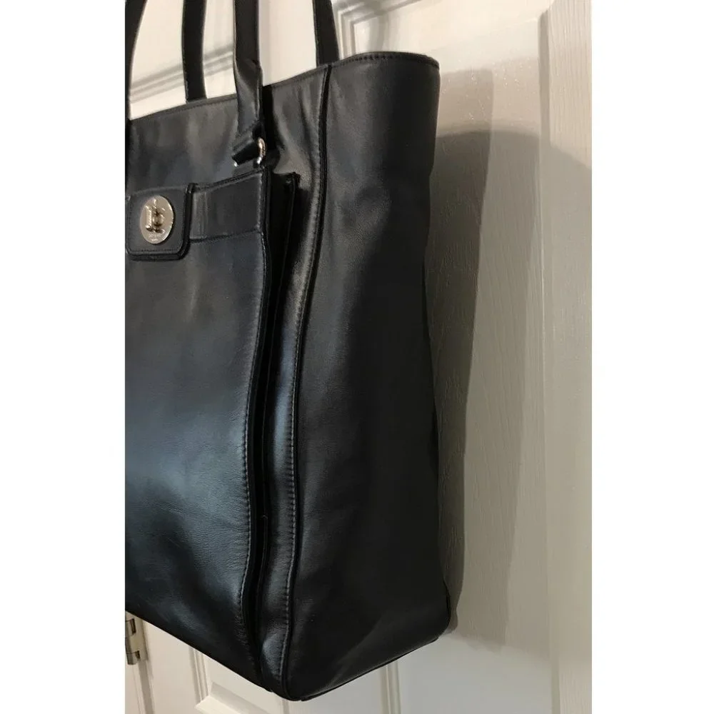Kate Spade Hampton Road Large Black Leather Tote Bag Handbag